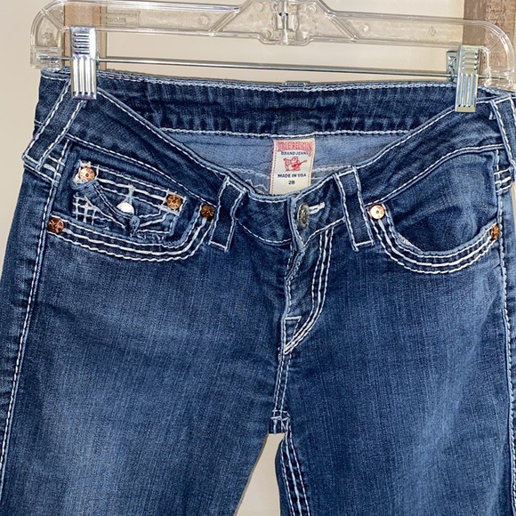 True Religion Mid Rise Straight Leg Jeans - Picture 3 of 7